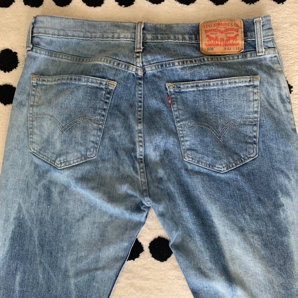 Levi's 508 Tapered Jeans Bleached Denim Slim Fit - Picture 5 of 15